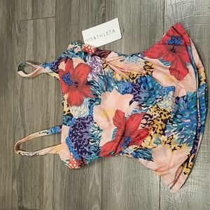 Athleta women's sz 34B/C square neck tankini w/padded bra NWT